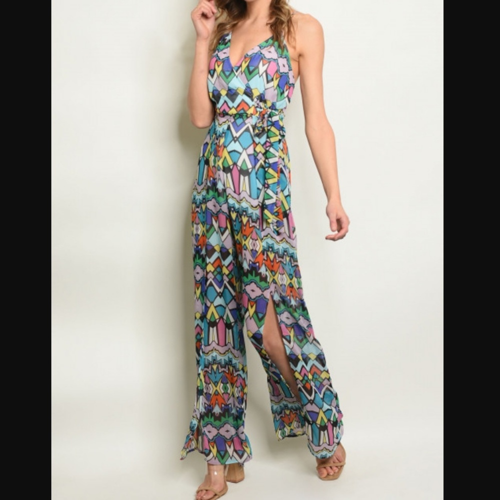 McCartney Maxi Romper Sleeveless Sheer Wide Leg - Picture 7 of 7